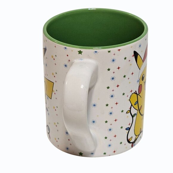 2021 Nintendo Pokémon Pikachu Santa Hat Coffee Mug Cup Christmas Stars Lights - Picture 4 of 10